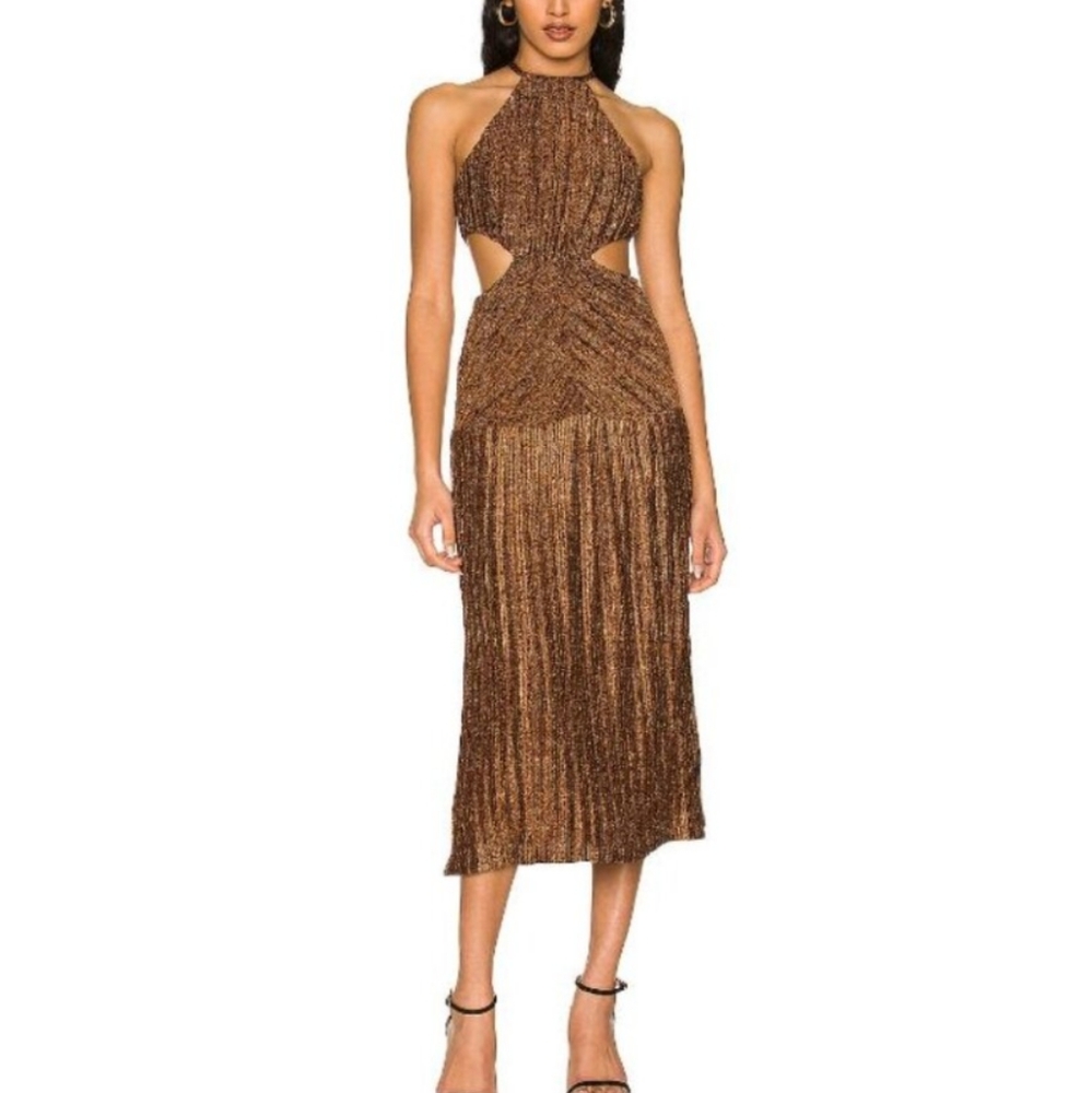 NWT Misha Odette Metallic Dress